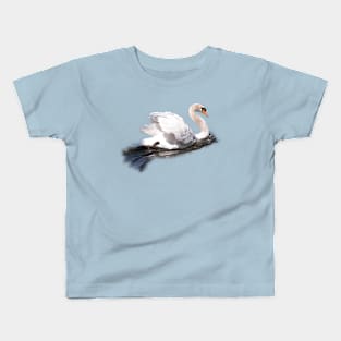 Mute Swan on the Water Kids T-Shirt